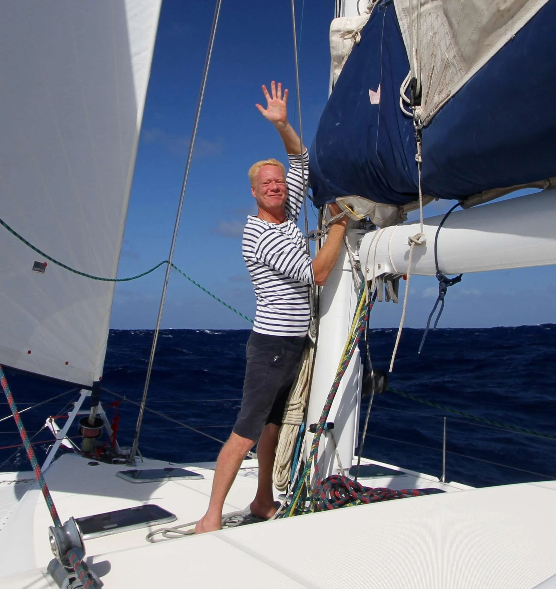 Captain Laurent is setting the sails